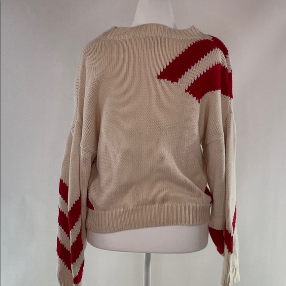 Sachin & Babi Turner Geo Sweater in red and cream, XL - Picture 7 of 12